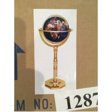 Gemstone World Globe with Brass Stand Desk / Floor 25 semi-precious stones - NEW   183355010207